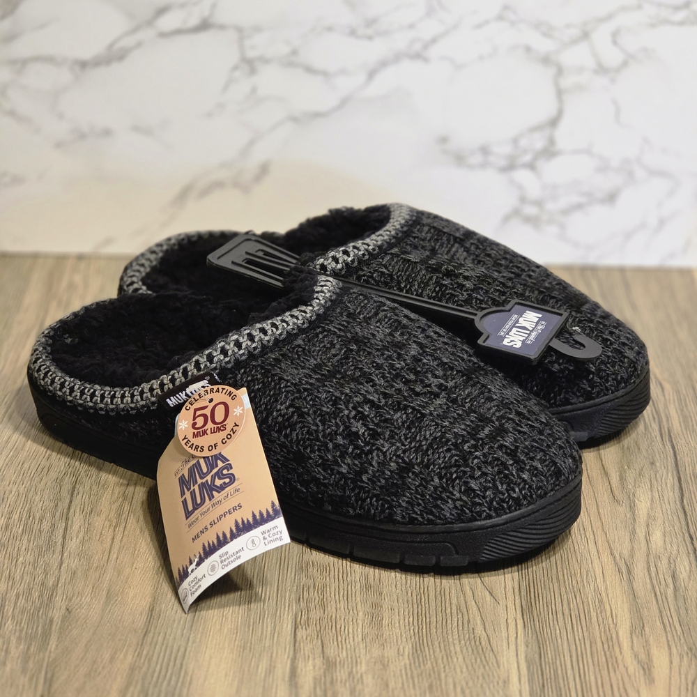 Muk Luks Black Knit Men's Shoes